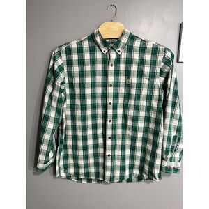 CARHARTT Men's SHIRT XL Green Plaid Button Up‎ Long Sleeve Relaxed Fit